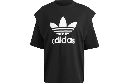 Футболка с большими плечами Adidas Originals с логотипом, цвет Black