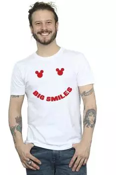 Футболка с большой улыбкой Микки Мауса Disney, белый