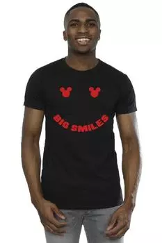 Футболка с большой улыбкой Микки Мауса Disney, черный