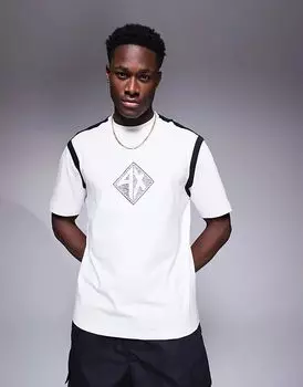 Футболка с центральным логотипом белого цвета Armani Exchange