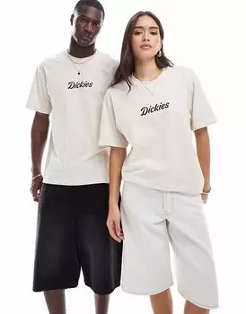 Футболка с центральным логотипом Dickies Curves в цвете «кремово-белый» - эксклюзивно для ASOS