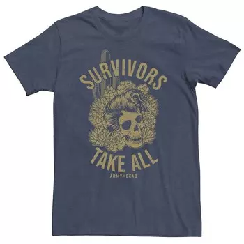 Футболка с черепом Big & Tall Army Of The Dead Survivors Take All Licensed Character, цвет Navy Heather