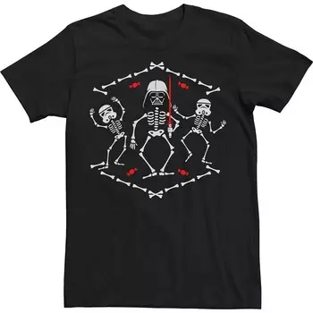 Футболка с черепом Big & Tall Star Wars Bones Vader на Хэллоуин Licensed Character, черный