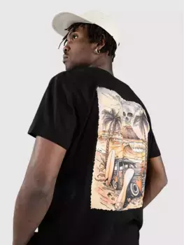 Футболка с черепом вулкана Blue Tomato, черный