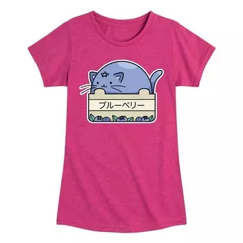Футболка с черничным котом для девочек 7–16 лет Licensed Character, цвет Heather Fuchsia