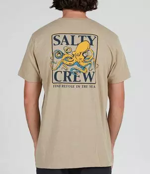 Футболка с чернильным пращником Salty Crew с короткими рукавами, бежевый