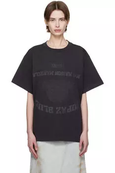 Футболка с черным топазовым синим цветом MM6 Maison Margiela