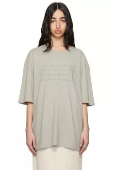 Футболка с цифровым логотипом Maison Margiela, серый