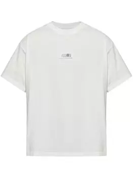 Футболка с цифровым мотивом MM6 Maison Margiela, белый