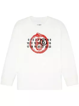 Футболка с цифровым мотивом MM6 Maison Margiela, белый