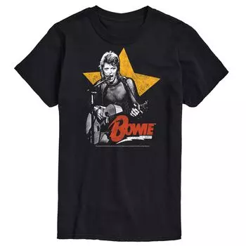 Футболка с цветком гитары Big & Tall David Bowie, Black Licensed Character, черный