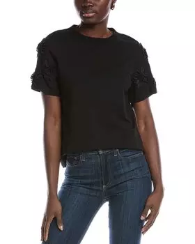 Футболка с цветком Gracia, черный