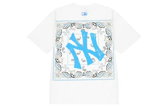 Футболка с цветком кешью унисекс белая Mlb, белый