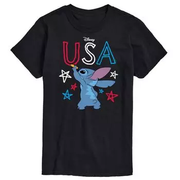 Футболка с цветком стежка Disney's Big & Tall USA Licensed Character, черный