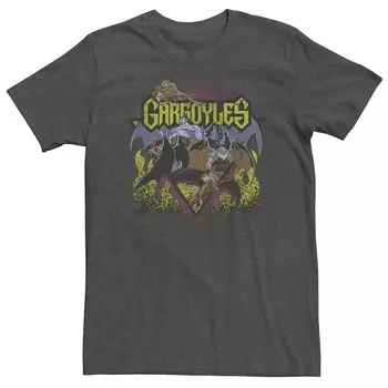 Футболка с цветным групповым портретом Big & Tall Gargoyles Licensed Character, цвет Charcoal Heather