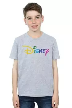 Футболка с цветным логотипом Disney, серый