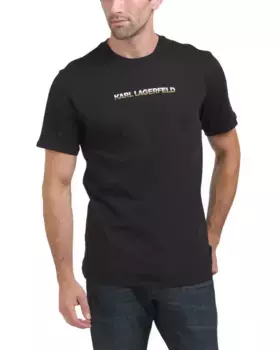 Футболка с цветным логотипом Karl Lagerfeld Paris, черный