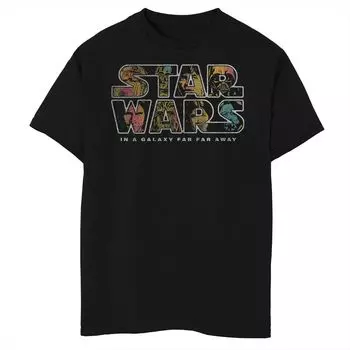 Футболка с цветным наполнением и логотипом Star Wars для мальчиков 8–20 лет Licensed Character, черный