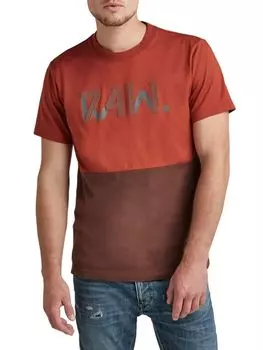 Футболка с цветными блоками и логотипом G-Star Raw, цвет Auburn