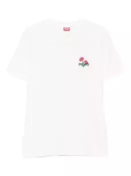 Футболка с цветочной вышивкой KENZO, белый