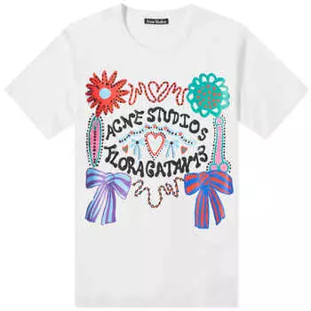 Футболка с цветочным логотипом Acne Studios Enriko