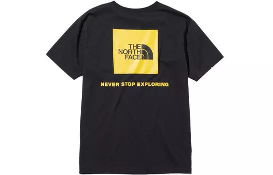 Футболка с цветочным логотипом для мужчин, черная с золотым логотипом The North Face, черный