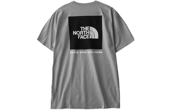 Футболка с цветочным логотипом для мужчин, серая The North Face, серый