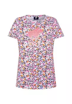 Футболка с цветочным логотипом POLO SYLT, цвет 1021 White/orange