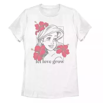 Футболка с цветочным принтом Disney's The Little Mermaid для детей Ariel "Let Love Grow" Licensed Character