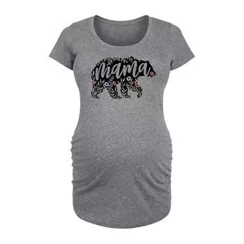 Футболка с цветочным принтом для беременных и рисунком Mama Bear Licensed Character, цвет Heather Gray