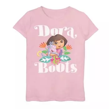 Футболка с цветочным принтом для девочек 7–16 лет Dora The Explorer Dora & Boots Licensed Character