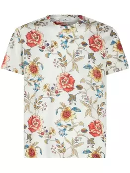 Футболка с цветочным принтом ETRO, белый