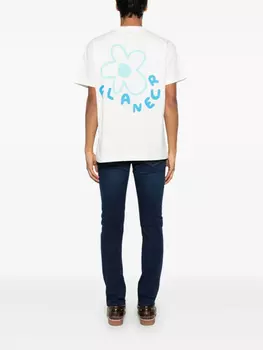 Футболка с цветочным принтом FLNEUR, белый