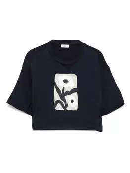 Футболка с цветочным принтом Il Gufo, синий