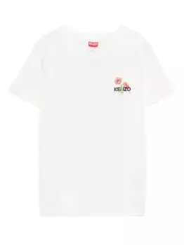 Футболка с цветочным принтом KENZO, белый