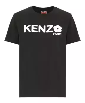 Футболка с цветочным принтом Kenzo, черный