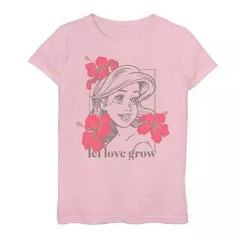 Футболка с цветочным принтом «Let Love Grow» для девочек 7–16 лет «Принцессы Диснея» Ariel Disney