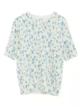 Футболка с цветочным принтом LOEWE, белый