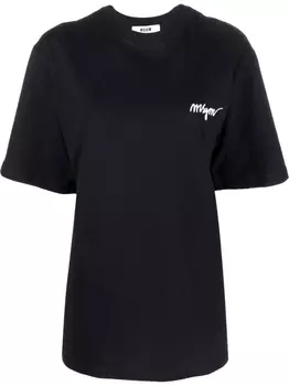 Футболка с цветочным принтом MSGM, черный