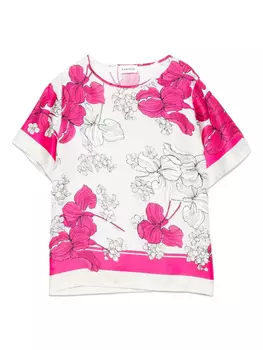 Футболка с цветочным принтом P.A.R.O.S.H., серый