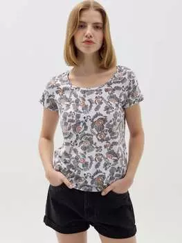 Футболка с цветочным принтом по всей поверхности Ovs, цвет white/black
