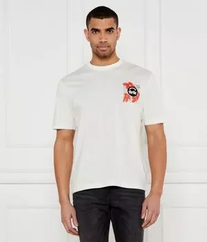 Футболка с цветочным принтом Regular fit Hugo Blue, белый