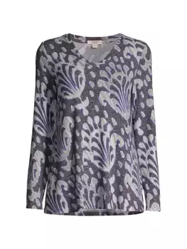 Футболка с цветочным принтом Shadow Nic+Zoe, серый