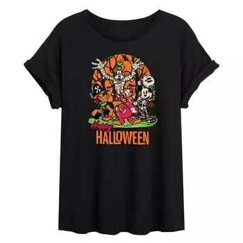 Футболка с цветочным рисунком Disney 100 Juniors Happy Halloween Licensed Character