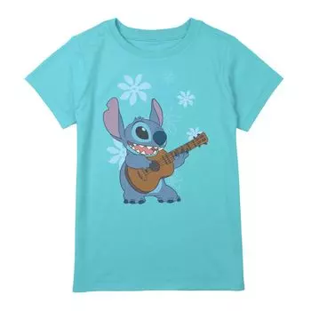 Футболка с цветочным рисунком для девочек 7–16 лет Disney's Lilo & Stitch Licensed Character