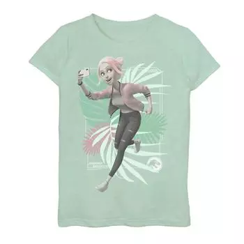 Футболка с цветочным рисунком для девочек 7–16 лет Jurassic World: Camp Melaceous Brooklyn Licensed Character