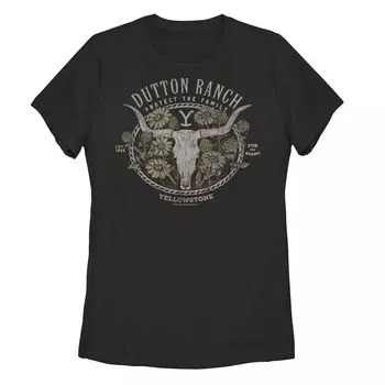 Футболка с цветочным рисунком и графическим логотипом Yellowstone Dutton Ranch для юниоров Licensed Character