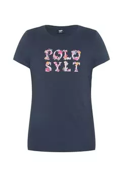 Футболка с цветочным узором POLO SYLT, цвет Total Eclipse