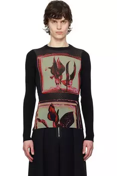 Футболка с цветочными рамками Jean Paul Gaultier, мультиколор