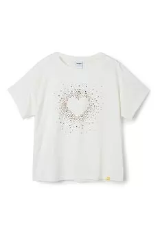 Футболка с декоративными камнями Desigual, белый